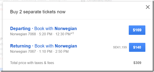 OAK-ARN $309 Google Flights Jan 20-30 DY