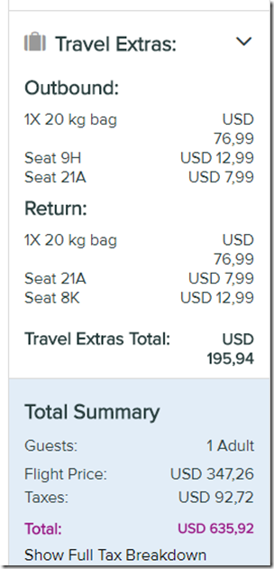 SFO-ARN $636 WOW bag-seat fees Jan21-30