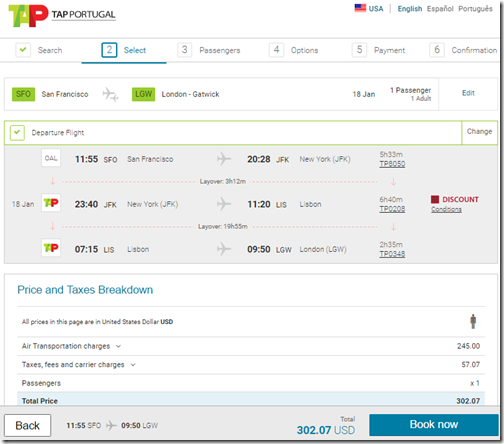 SFO-LGW $302ow TP Jan18