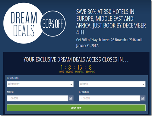 Club Carlson Dream Deals Nov 27 member early access