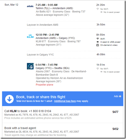 Google Flights KL SEA-RIX $452