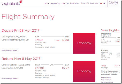 LAX-LGW $532 VS Apr28-May8