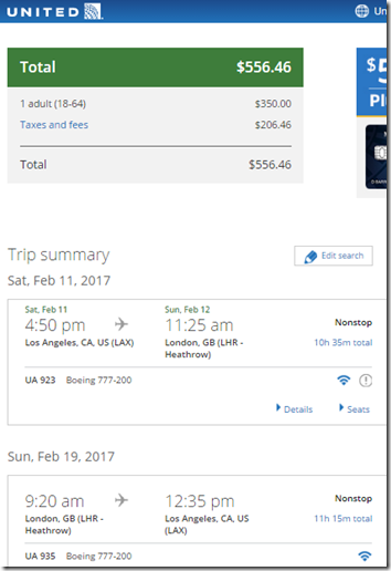 LAX-LHR $557 UA Feb 11-19