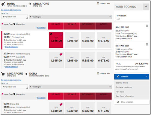 DOH-SIN $914 UL Sri Lankan Apr2-9