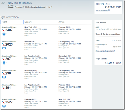 JFK-HNL $1888 AA-I Feb13-21