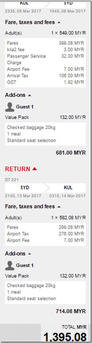 KUL-SYD $313  Asia X Mar5-13