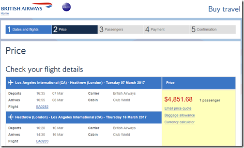 LAX-ARN $4852 Biz-I BA