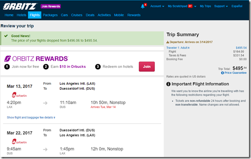 LAX-DUS $496 AB-Orbitz Mar13-22