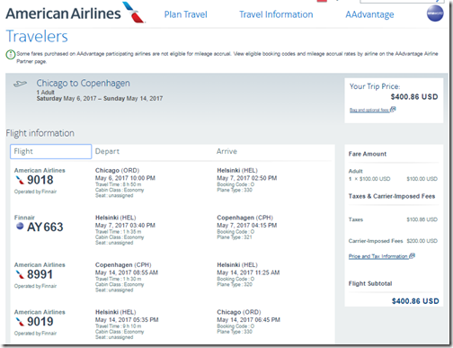 ORD-CPH $401 AA May6-14