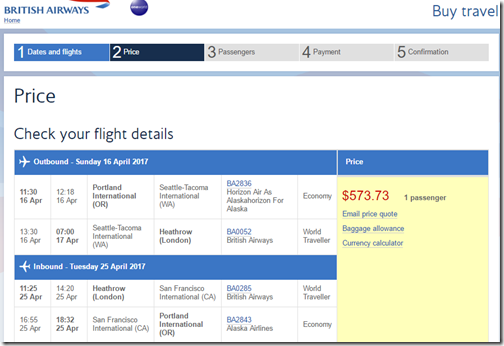 PDX-LHR $574 BA-O Apr16-25