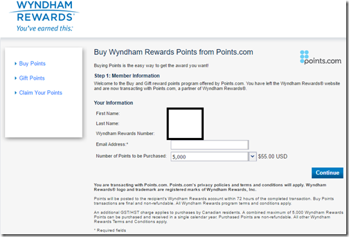 Wyndham Rewards Buy Points