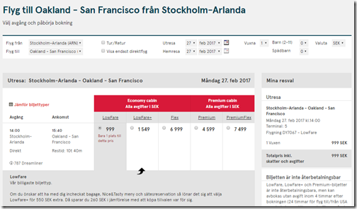 ARN-OAK $110 DY Feb 27