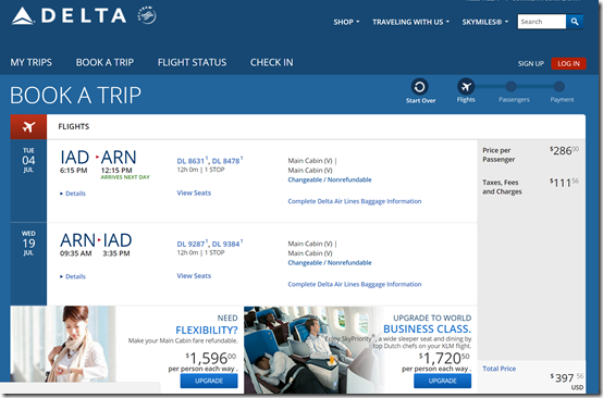 IAD-ARN $397 DL Jul4-19