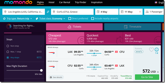 LAX-CFU $572 BA May4-11