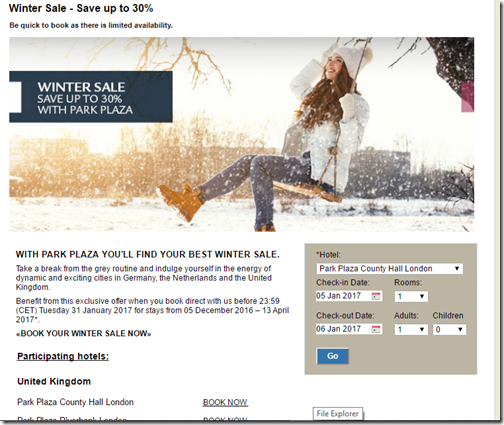 Park Plaza Winter Sale Jan31