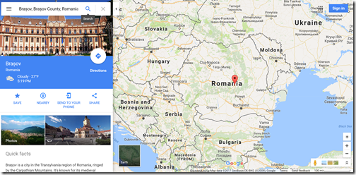 Romania Google maps