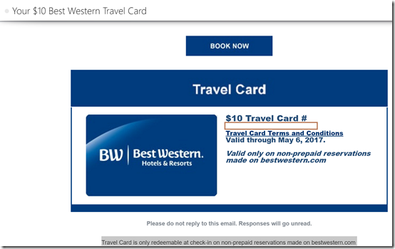 a screenshot of a travel card