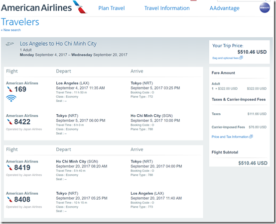 a screenshot of a flight schedule