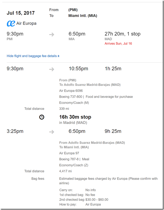 MIA-PMI-2 $513 Air Europa Jul7-15