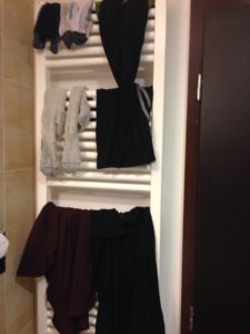 clothes on a rack