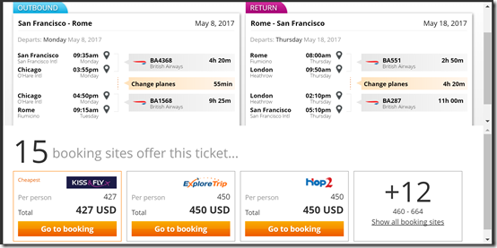 SFO-FCO $427 BA-ota May 8-18