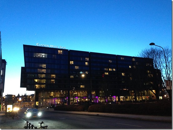 Clarion Hotel Sign dusk