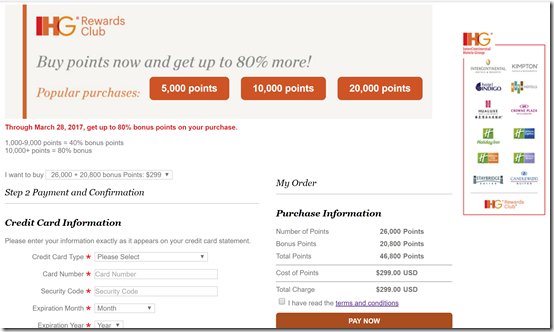 IHG Buy points 46800