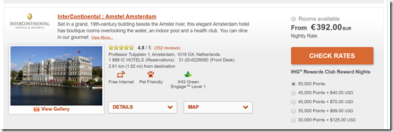 InterContinental Amstel reward