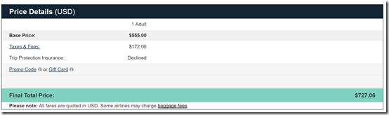 LAX-SYD PR $727 Price