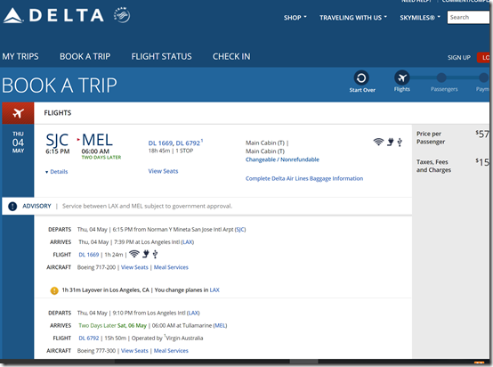 SJC-MEL $767 DL May 4-16