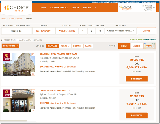 Clarion Prague award rates Jun13