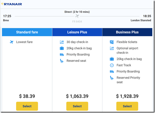 BRQ-STN fares