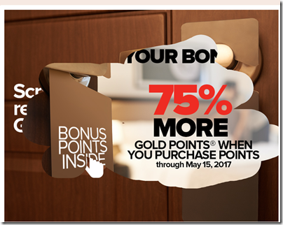 Club Carlson 75% bonus buy points May 15