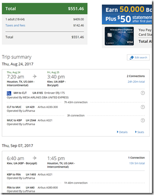 IAH-KBP $552 UA-LH Aug24-Sep7