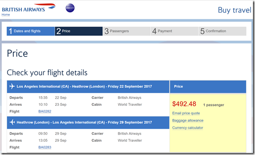 LAX-LHR $492 BA Sep22-29