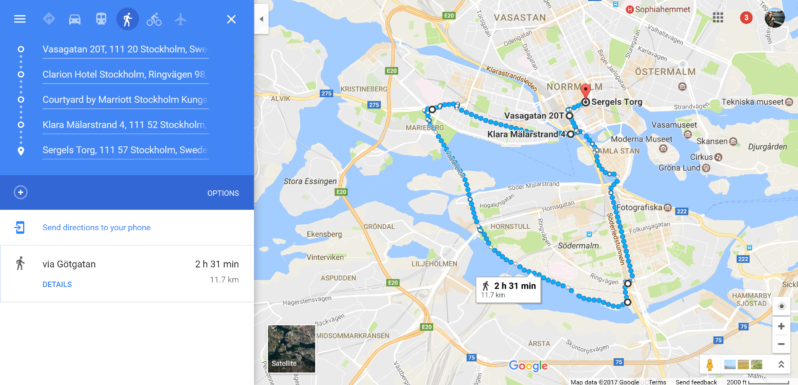 Stockholm Sodermalm walk map