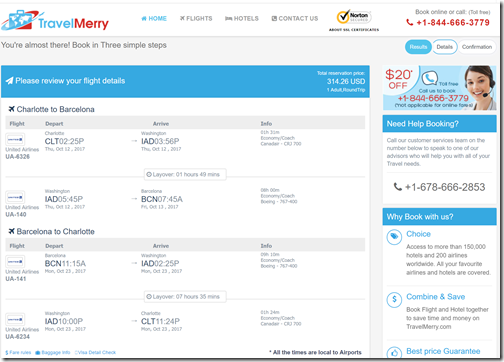 CLT-BCN $314 TravelMerry