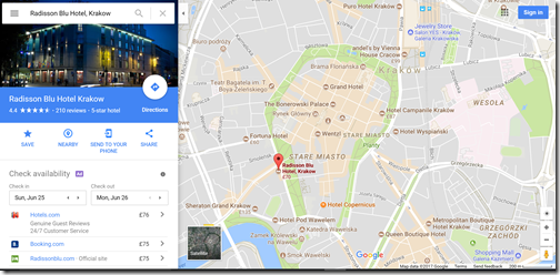 Google Maps Rad Blu Krakow