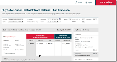 OAK-LGW $160ow DY July 23