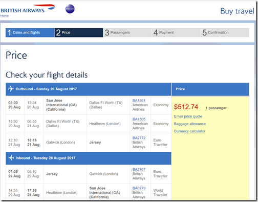 SJC-JER $513 BA Aug20-29