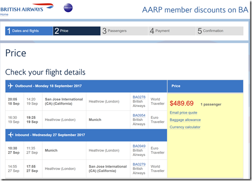 SJC-MUC $490 BA-AARP Sep18-27