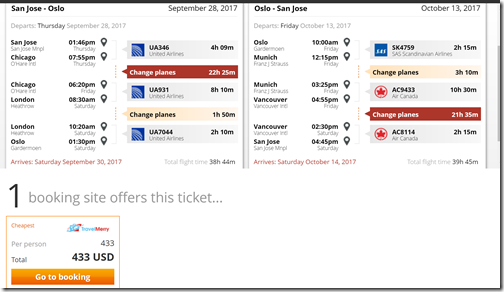 SJC-OSL $433 UA-ota Sep28Oct 13