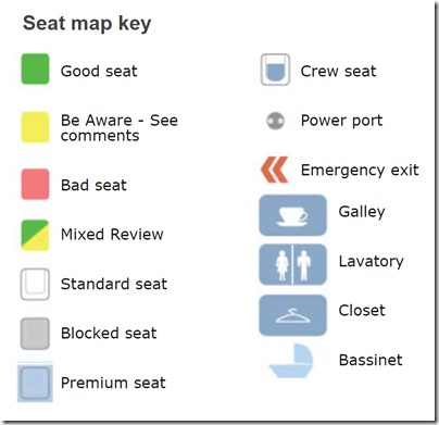Seat guru seat map key