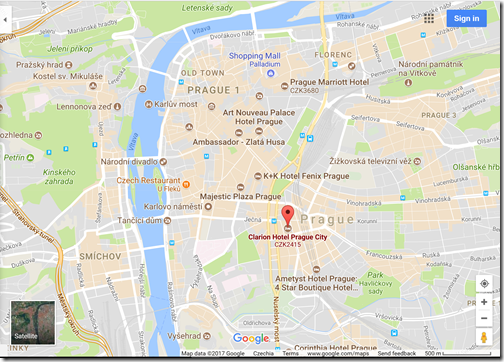 Google Maps Clarion Prague City
