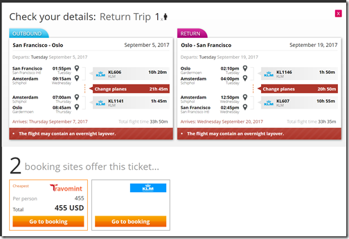 SFO-OSL $455 xxAMS Sep5-19