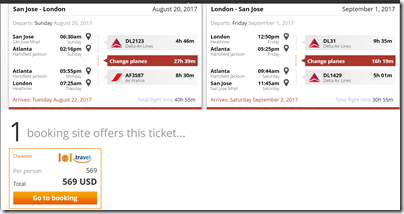 SJC-LHR $569xATL