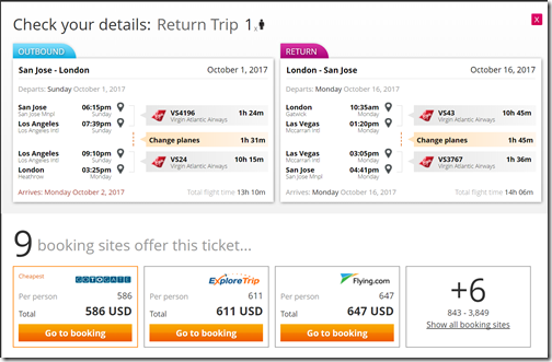 SJC-LHR $586 VS Oct1-16