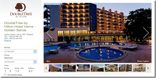 Doubletree Varna homepage