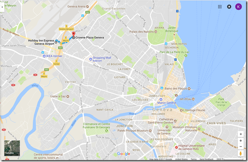 Google Maps Geneva IHG hotels