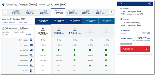 LAX-WAW $501 LOT Oct13-21